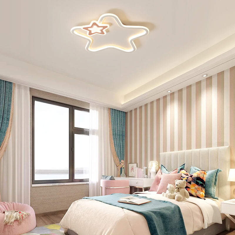 Cartoon Star Shaped Flush Ceiling Light Fixture Acrylic Kids Bedroom LED Flushmount Light Clearhalo 'Ceiling Lights' 'Close To Ceiling Lights' 'Close to ceiling' 'Flush mount' Lighting' 2353641