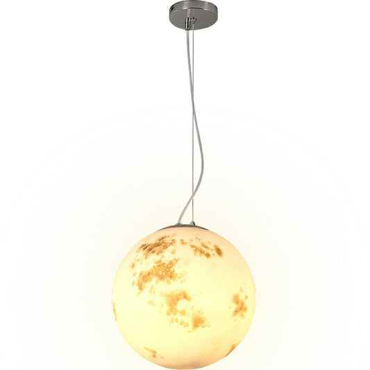 White Moon Suspension Lighting Nordic Single-Bulb Resin Pendant Light for Restaurant Clearhalo 'Ceiling Lights' 'Modern Pendants' 'Modern' 'Pendant Lights' 'Pendants' Lighting' 2353831