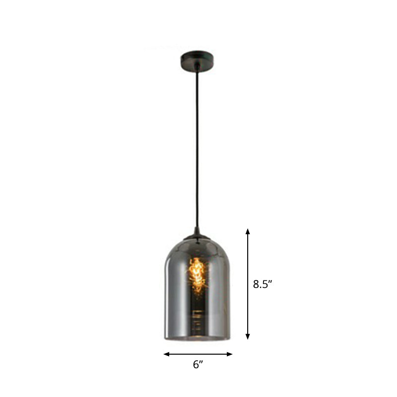 Nordic 1-Light Suspension Light Black Dual Dome Ceiling Pendant Lamp with Glass Shade Clearhalo 'Ceiling Lights' 'Modern Pendants' 'Modern' 'Pendant Lights' 'Pendants' Lighting' 2353896