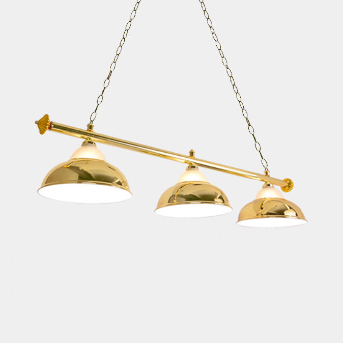 Loft Style Double Bubble Hanging Light 3 Heads Glass and Metallic Pendant Lighting in Chrome/Gold for Pool Table Gold Clearhalo 'Ceiling Lights' 'Island Lights' Lighting' 23541