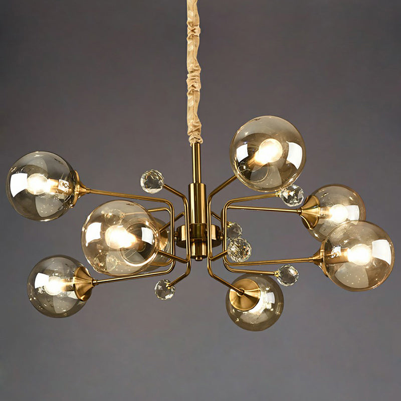 Brass Modo Hanging Chandelier Post-Modern Glass Hanging Ceiling Light for Living Room Clearhalo 'Ceiling Lights' 'Chandeliers' 'Clear' 'Industrial' 'Modern Chandeliers' 'Modern' 'Tiffany' 'Traditional Chandeliers' Lighting' 2354120