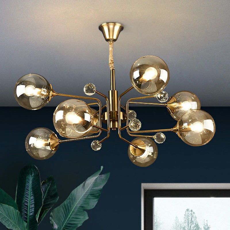 Brass Modo Hanging Chandelier Post-Modern Glass Hanging Ceiling Light for Living Room Clearhalo 'Ceiling Lights' 'Chandeliers' 'Clear' 'Industrial' 'Modern Chandeliers' 'Modern' 'Tiffany' 'Traditional Chandeliers' Lighting' 2354122