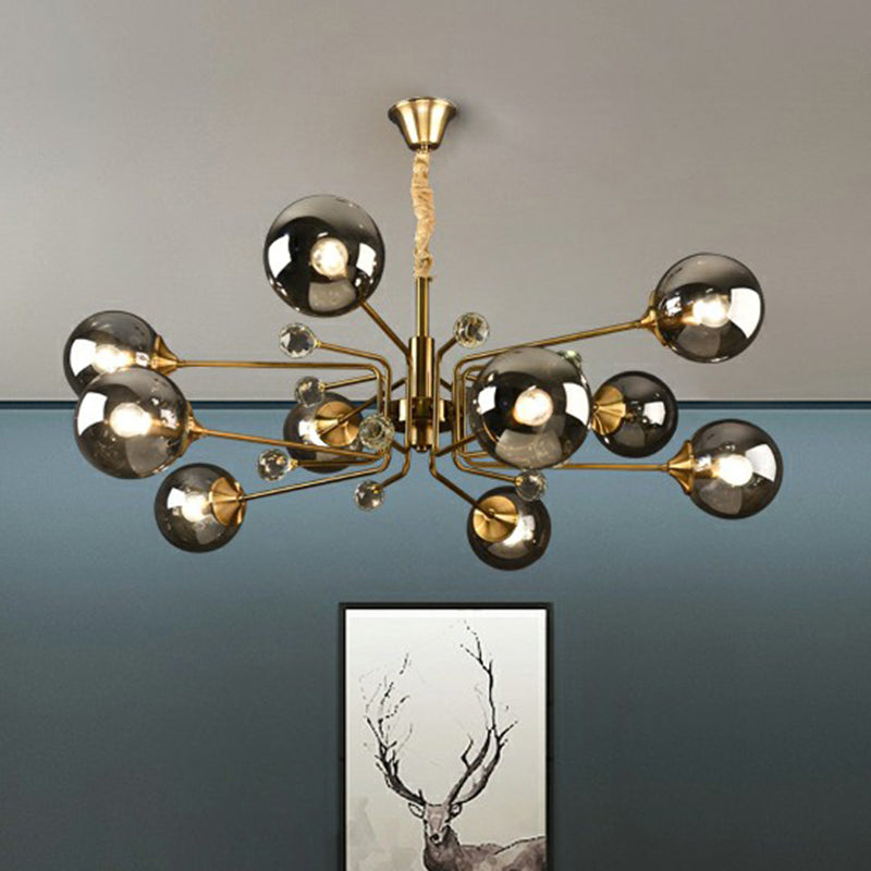 Brass Modo Hanging Chandelier Post-Modern Glass Hanging Ceiling Light for Living Room Clearhalo 'Ceiling Lights' 'Chandeliers' 'Clear' 'Industrial' 'Modern Chandeliers' 'Modern' 'Tiffany' 'Traditional Chandeliers' Lighting' 2354124