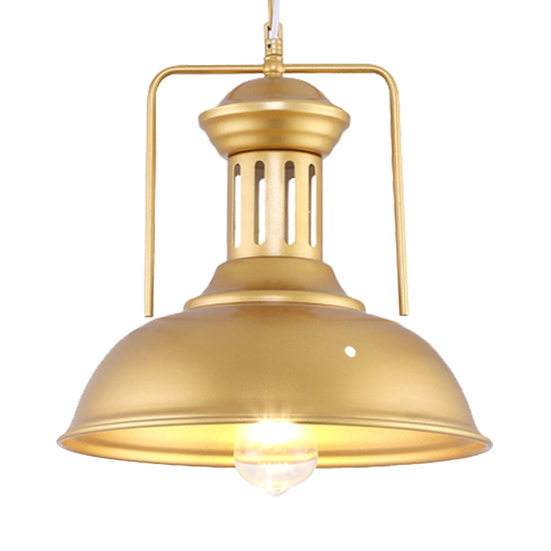 13"/16" Wide 1 Bulb Barn Shade Pendant Light Industrial Stylish Gold Finish Metal Hanging Lamp over Table Clearhalo 'Art Deco Pendants' 'Cast Iron' 'Ceiling Lights' 'Ceramic' 'Crystal' 'Industrial Pendants' 'Industrial' 'Metal' 'Middle Century Pendants' 'Pendant Lights' 'Pendants' 'Tiffany' Lighting' 235530