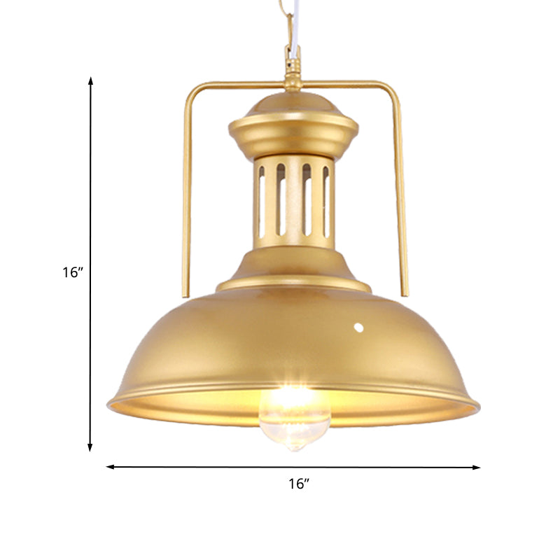 13"/16" Wide 1 Bulb Barn Shade Pendant Light Industrial Stylish Gold Finish Metal Hanging Lamp over Table Clearhalo 'Art Deco Pendants' 'Cast Iron' 'Ceiling Lights' 'Ceramic' 'Crystal' 'Industrial Pendants' 'Industrial' 'Metal' 'Middle Century Pendants' 'Pendant Lights' 'Pendants' 'Tiffany' Lighting' 235532