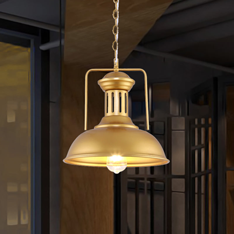 13"/16" Wide 1 Bulb Barn Shade Pendant Light Industrial Stylish Gold Finish Metal Hanging Lamp over Table Clearhalo 'Art Deco Pendants' 'Cast Iron' 'Ceiling Lights' 'Ceramic' 'Crystal' 'Industrial Pendants' 'Industrial' 'Metal' 'Middle Century Pendants' 'Pendant Lights' 'Pendants' 'Tiffany' Lighting' 235533