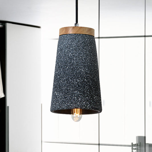 Cement Tapered Shade Ceiling Pendant Industrial 1 Light Coffee Shop Hanging Lighting in Black/White/Grey Clearhalo 'Ceiling Lights' 'Modern Pendants' 'Modern' 'Pendant Lights' 'Pendants' Lighting' 235570