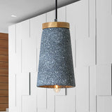 Cement Tapered Shade Ceiling Pendant Industrial 1 Light Coffee Shop Hanging Lighting in Black/White/Grey Clearhalo 'Ceiling Lights' 'Modern Pendants' 'Modern' 'Pendant Lights' 'Pendants' Lighting' 235572