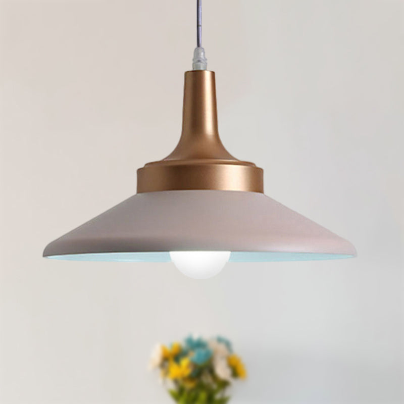 9.5"/14" Width Conic Metal Pendant Lighting Nordic Style 1 Light Living Room Hanging Ceiling Light in Black/White Clearhalo 'Ceiling Lights' 'Modern Pendants' 'Modern' 'Pendant Lights' 'Pendants' Lighting' 235685