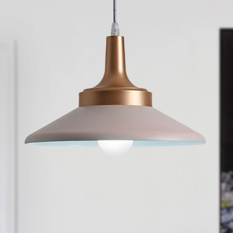 9.5"/14" Width Conic Metal Pendant Lighting Nordic Style 1 Light Living Room Hanging Ceiling Light in Black/White Clearhalo 'Ceiling Lights' 'Modern Pendants' 'Modern' 'Pendant Lights' 'Pendants' Lighting' 235686