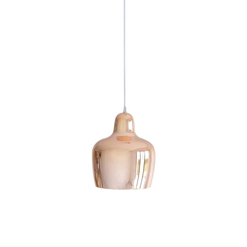 Urn Shaped Metal Suspension Light Modern 1-Light Hanging Pendant Light for Restaurant Rose Gold Clearhalo 'Ceiling Lights' 'Modern Pendants' 'Modern' 'Pendant Lights' 'Pendants' Lighting' 2356990