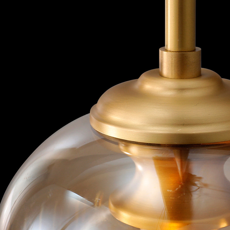 2-Shade Dome Pendant Light Fixture Nordic Glass 1-Light Bedside Pendulum Lighting Clearhalo 'Ceiling Lights' 'Glass shade' 'Glass' 'Modern Pendants' 'Modern' 'Pendant Lights' 'Pendants' Lighting' 2357024