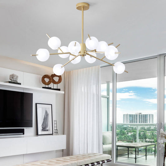 Modos Ceiling Suspension Lamp Modern Opal Frosted Glass Living Room Chandelier Light Clearhalo 'Ceiling Lights' 'Chandeliers' 'Modern Chandeliers' 'Modern' Lighting' 2357415