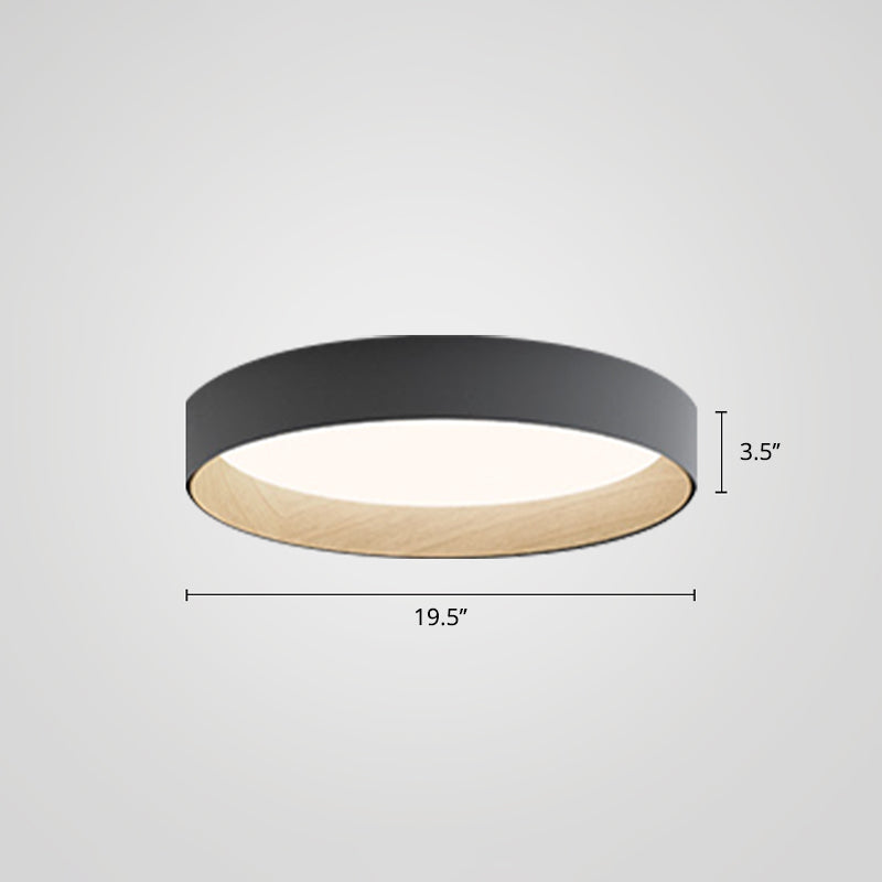 Nordic Circular LED Ceiling Flush Mount Metal Kitchen Flush Mount Lamp with Acrylic Diffuser Grey 19.5" Third Gear Clearhalo 'Ceiling Lights' 'Close To Ceiling Lights' 'Close to ceiling' 'Flush mount' Lighting' 2357475
