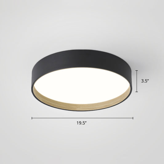 Nordic Circular LED Ceiling Flush Mount Metal Kitchen Flush Mount Lamp with Acrylic Diffuser Black 19.5" Third Gear Clearhalo 'Ceiling Lights' 'Close To Ceiling Lights' 'Close to ceiling' 'Flush mount' Lighting' 2357485