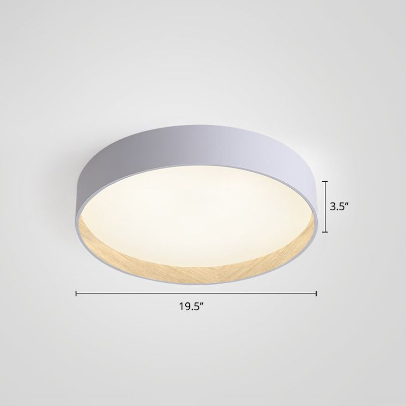 Nordic Circular LED Ceiling Flush Mount Metal Kitchen Flush Mount Lamp with Acrylic Diffuser White 19.5" Third Gear Clearhalo 'Ceiling Lights' 'Close To Ceiling Lights' 'Close to ceiling' 'Flush mount' Lighting' 2357491