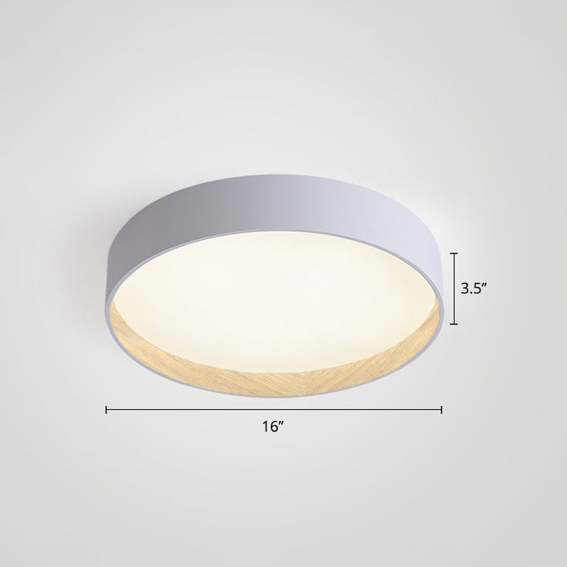 Nordic Circular LED Ceiling Flush Mount Metal Kitchen Flush Mount Lamp with Acrylic Diffuser White 16" Third Gear Clearhalo 'Ceiling Lights' 'Close To Ceiling Lights' 'Close to ceiling' 'Flush mount' Lighting' 2357494