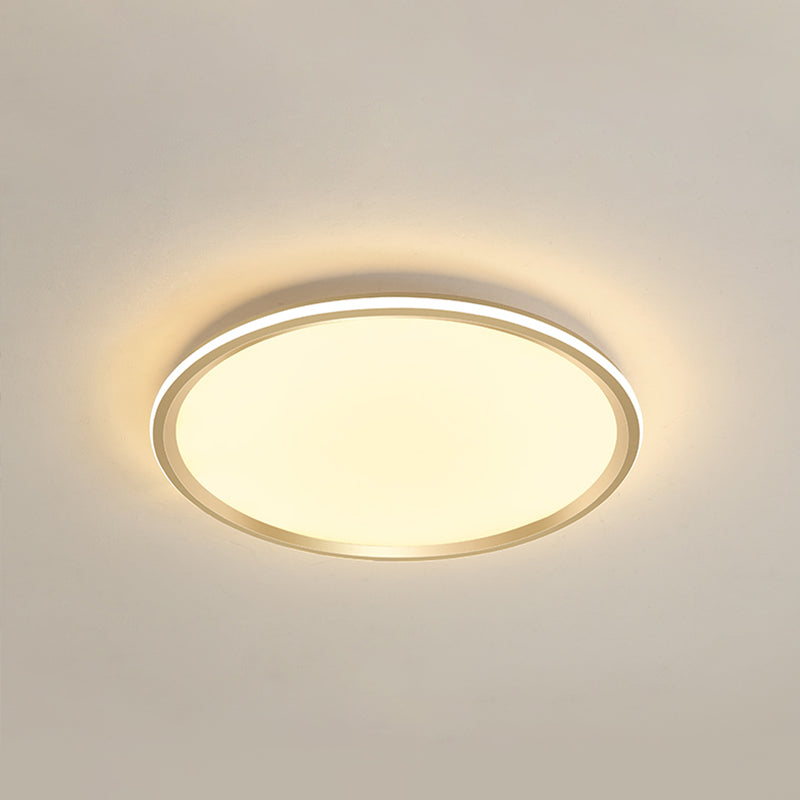 Disc Flush-Mount Light Fixture Simplicity Acrylic Bedroom LED Ceiling Lamp in Gold Gold Warm Clearhalo 'Ceiling Lights' 'Close To Ceiling Lights' 'Close to ceiling' 'Flush mount' Lighting' 2357589