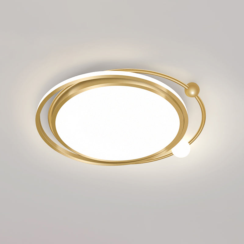 Geometric Acrylic LED Flush Light Minimalist Metal Bedroom Flush Mount Ceiling Light Gold Round Clearhalo 'Ceiling Lights' 'Close To Ceiling Lights' 'Close to ceiling' 'Flush mount' Lighting' 2357608