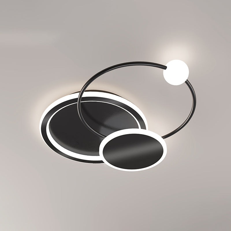 Geometric Acrylic LED Flush Light Minimalist Metal Bedroom Flush Mount Ceiling Light Black Circle Clearhalo 'Ceiling Lights' 'Close To Ceiling Lights' 'Close to ceiling' 'Flush mount' Lighting' 2357609