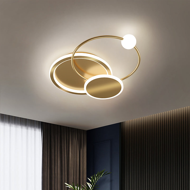 Geometric Acrylic LED Flush Light Minimalist Metal Bedroom Flush Mount Ceiling Light Clearhalo 'Ceiling Lights' 'Close To Ceiling Lights' 'Close to ceiling' 'Flush mount' Lighting' 2357616