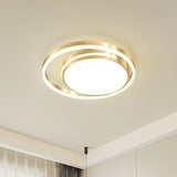 Circular Flush Light Fixture Minimalism Acrylic Bedroom Ceiling Mount Lamp in Gold Gold Clearhalo 'Ceiling Lights' 'Close To Ceiling Lights' 'Close to ceiling' 'Flush mount' Lighting' 2357629