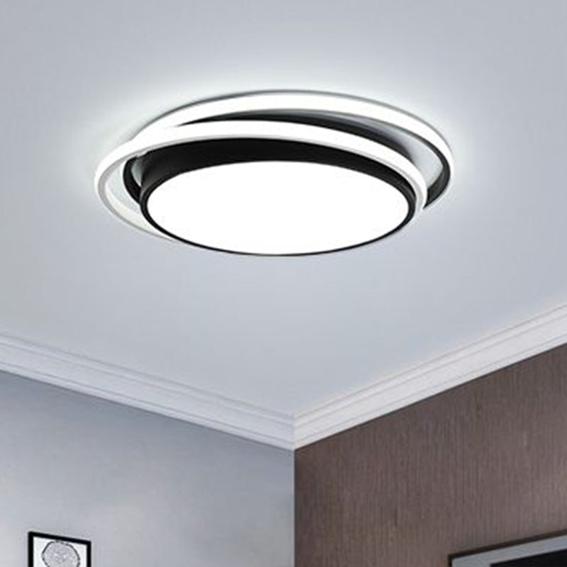 Acrylic Circular LED Flush Mount Lighting Modern Style Ceiling Light Fixture for Bedroom Black Clearhalo 'Ceiling Lights' 'Close To Ceiling Lights' 'Close to ceiling' 'Flush mount' Lighting' 2357651