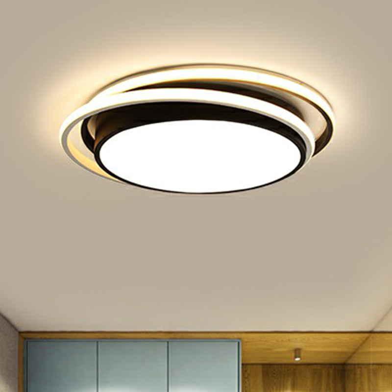 Acrylic Circular LED Flush Mount Lighting Modern Style Ceiling Light Fixture for Bedroom Black Third Gear Clearhalo 'Ceiling Lights' 'Close To Ceiling Lights' 'Close to ceiling' 'Flush mount' Lighting' 2357654