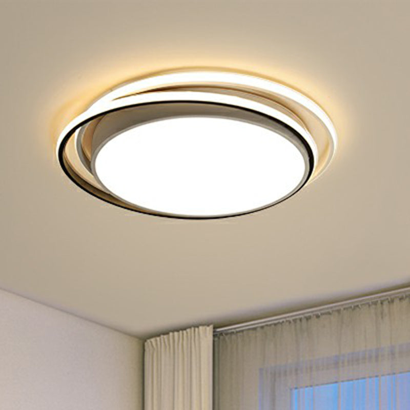 Acrylic Circular LED Flush Mount Lighting Modern Style Ceiling Light Fixture for Bedroom White Warm Clearhalo 'Ceiling Lights' 'Close To Ceiling Lights' 'Close to ceiling' 'Flush mount' Lighting' 2357655