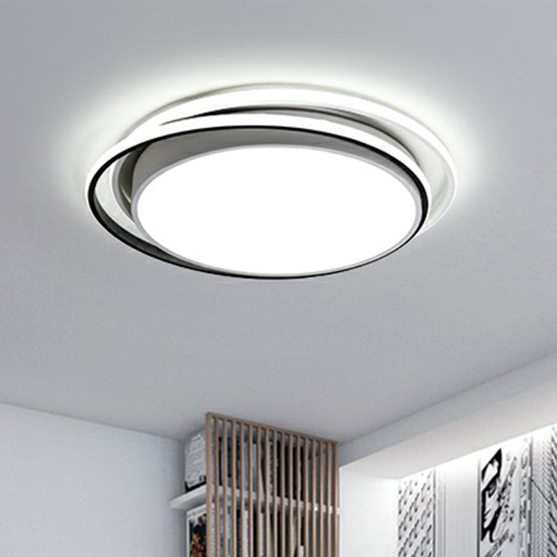 Acrylic Circular LED Flush Mount Lighting Modern Style Ceiling Light Fixture for Bedroom White White Clearhalo 'Ceiling Lights' 'Close To Ceiling Lights' 'Close to ceiling' 'Flush mount' Lighting' 2357656