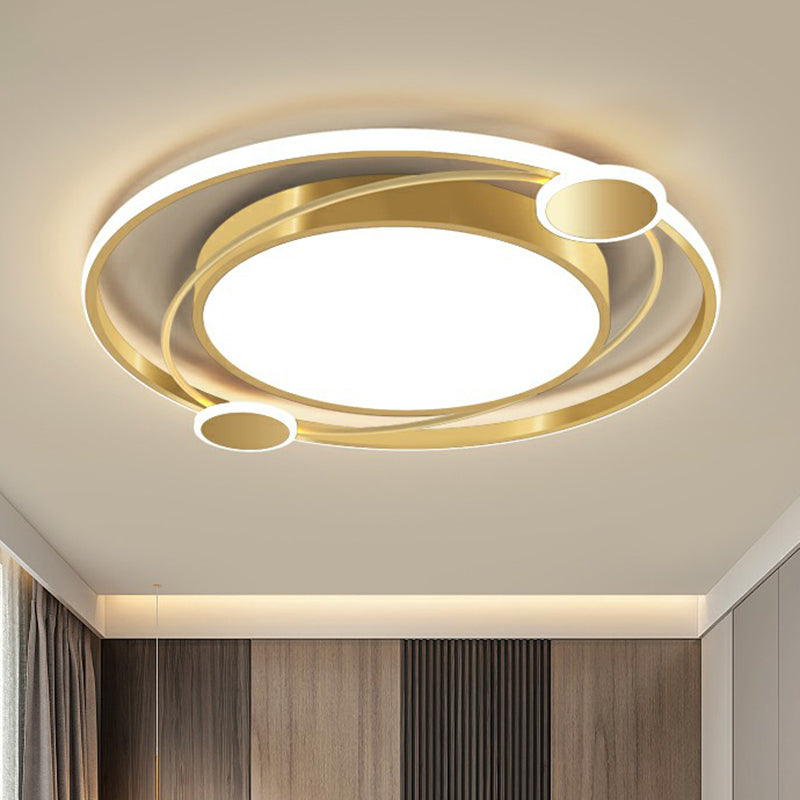 Metal Circular LED Flush Light Minimalism Gold Finish Ceiling Mount Lamp for Bedroom Clearhalo 'Ceiling Lights' 'Close To Ceiling Lights' 'Close to ceiling' 'Flush mount' Lighting' 2357691