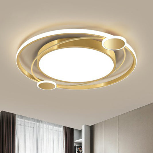 Metal Circular LED Flush Light Minimalism Gold Finish Ceiling Mount Lamp for Bedroom Clearhalo 'Ceiling Lights' 'Close To Ceiling Lights' 'Close to ceiling' 'Flush mount' Lighting' 2357694