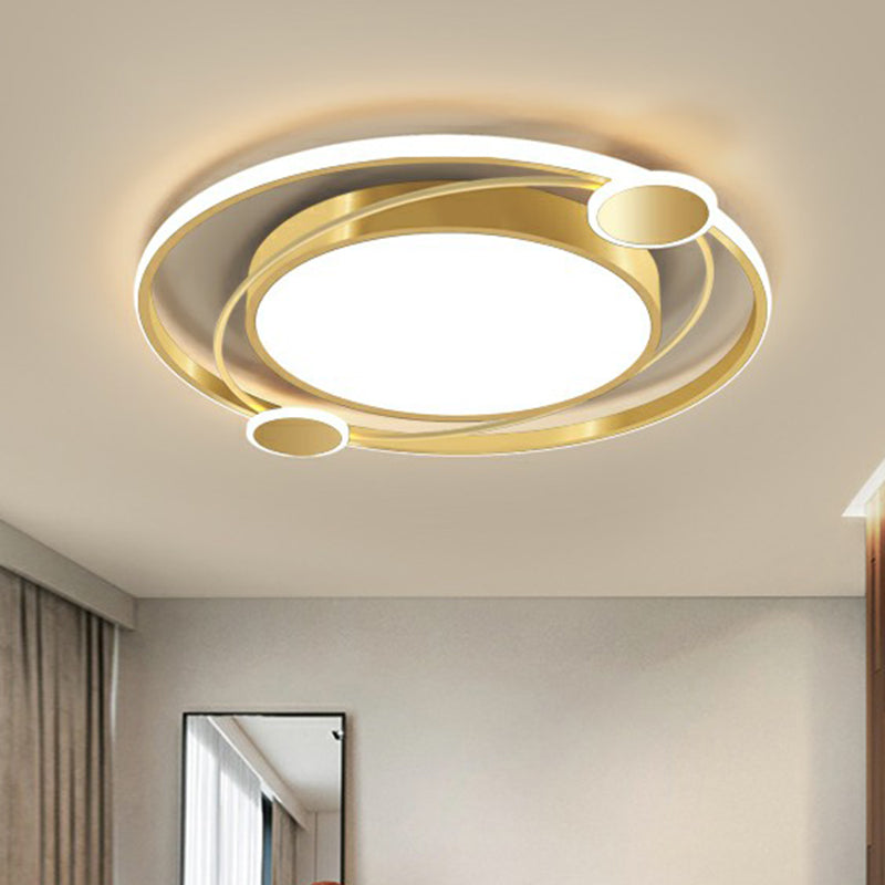 Metal Circular LED Flush Light Minimalism Gold Finish Ceiling Mount Lamp for Bedroom Clearhalo 'Ceiling Lights' 'Close To Ceiling Lights' 'Close to ceiling' 'Flush mount' Lighting' 2357696