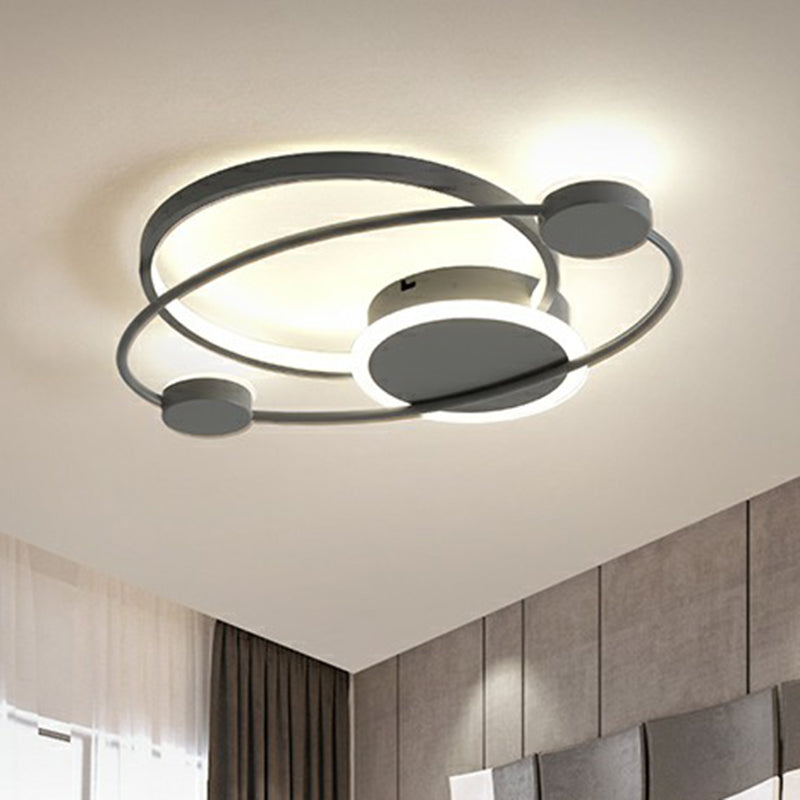 Orbit Acrylic Flush Ceiling Light Simple Style LED Flush Mounted Lamp for Bedroom Grey Clearhalo 'Ceiling Lights' 'Close To Ceiling Lights' 'Close to ceiling' 'Flush mount' Lighting' 2357697