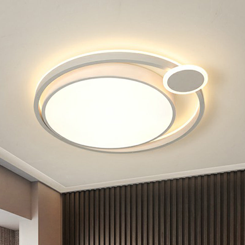 Orbit Acrylic Flush Ceiling Light Simple Style LED Flush Mounted Lamp for Bedroom White Clearhalo 'Ceiling Lights' 'Close To Ceiling Lights' 'Close to ceiling' 'Flush mount' Lighting' 2357698