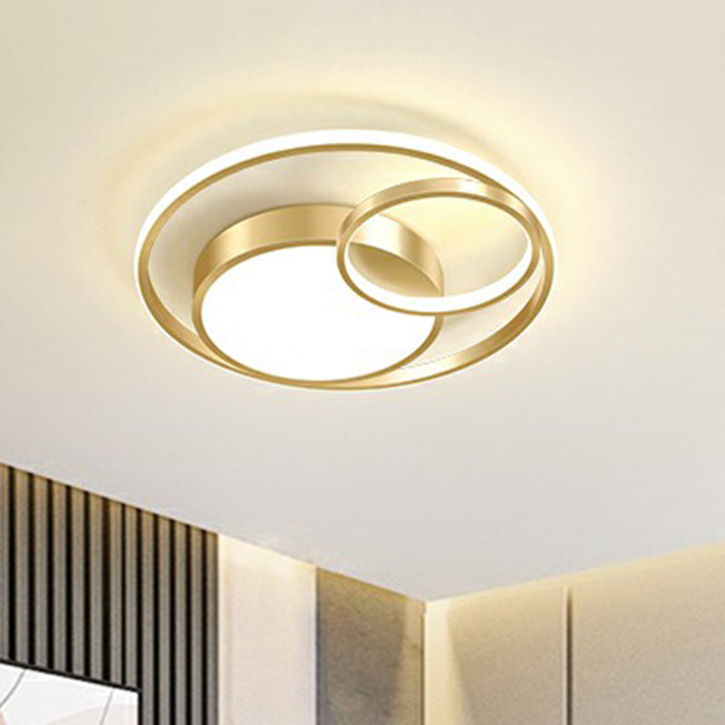 Modern Ring Shaped Flushmount Lighting Metal Bedroom LED Flush Ceiling Light Fixture Clearhalo 'Ceiling Lights' 'Close To Ceiling Lights' 'Close to ceiling' 'Flush mount' Lighting' 2357718