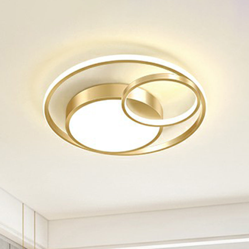 Modern Ring Shaped Flushmount Lighting Metal Bedroom LED Flush Ceiling Light Fixture Clearhalo 'Ceiling Lights' 'Close To Ceiling Lights' 'Close to ceiling' 'Flush mount' Lighting' 2357720