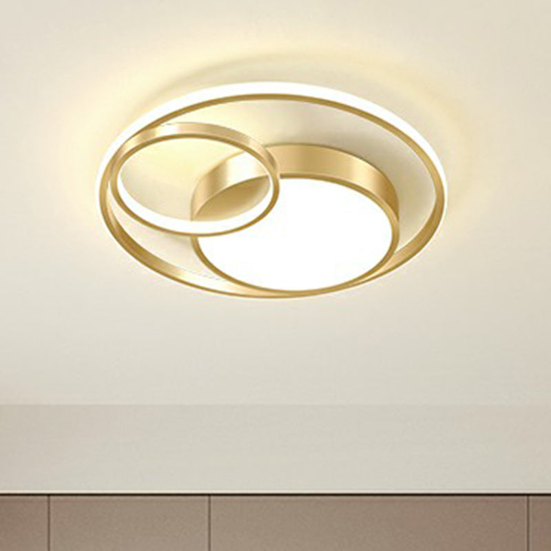 Modern Ring Shaped Flushmount Lighting Metal Bedroom LED Flush Ceiling Light Fixture Clearhalo 'Ceiling Lights' 'Close To Ceiling Lights' 'Close to ceiling' 'Flush mount' Lighting' 2357722