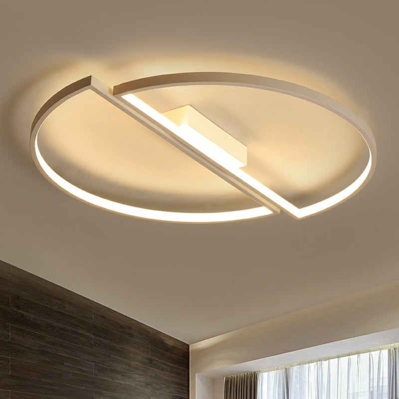 Aluminum Semi-Circle LED Flush Mount Ceiling Light Minimalistic Black and White Flush Mount Fixture Clearhalo 'Ceiling Lights' 'Close To Ceiling Lights' 'Close to ceiling' 'Flush mount' Lighting' 2357738