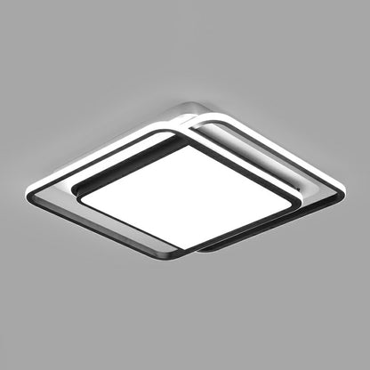 Square LED Ceiling Mounted Fixture Nordic Acrylic Bedroom Flush Mount Lighting in Black Black Clearhalo 'Ceiling Lights' 'Close To Ceiling Lights' 'Close to ceiling' 'Flush mount' Lighting' 2357858