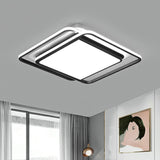 Square LED Ceiling Mounted Fixture Nordic Acrylic Bedroom Flush Mount Lighting in Black Clearhalo 'Ceiling Lights' 'Close To Ceiling Lights' 'Close to ceiling' 'Flush mount' Lighting' 2357860