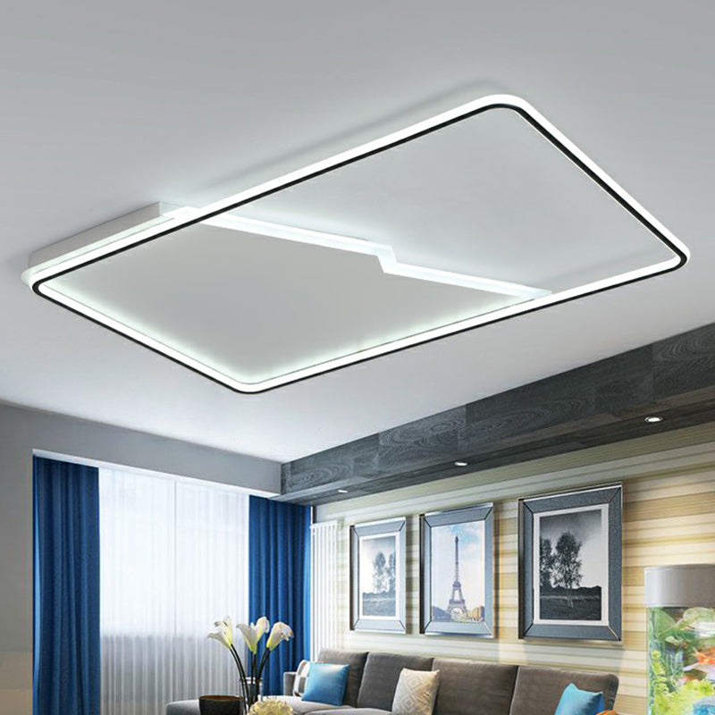 Rectangle Flush Mount Led Light Simplicity Acrylic White Flush Mount Ceiling Fixture for Bedroom Clearhalo 'Ceiling Lights' 'Close To Ceiling Lights' 'Close to ceiling' 'Flush mount' Lighting' 2358021