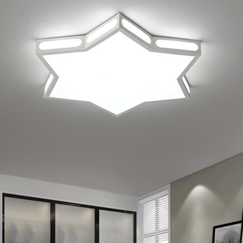 White Hexagonal Star Flush Mount Light Modern Style Acrylic Ceiling Light for Living Room White White Clearhalo 'Ceiling Lights' 'Close To Ceiling Lights' 'Close to ceiling' 'Flush mount' Lighting' 235863