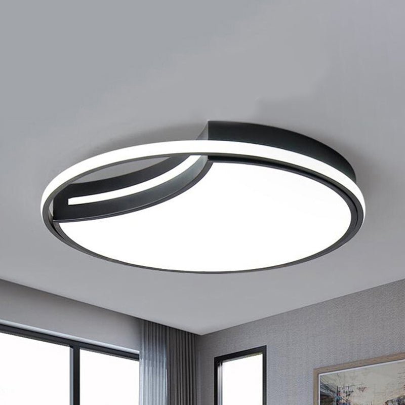 Incomplete Circle Ceiling Mount Light Modern Stylish Acrylic Ceiling Lamp for Foyer Black Clearhalo 'Ceiling Lights' 'Close To Ceiling Lights' 'Close to ceiling' 'Flush mount' Lighting' 235913