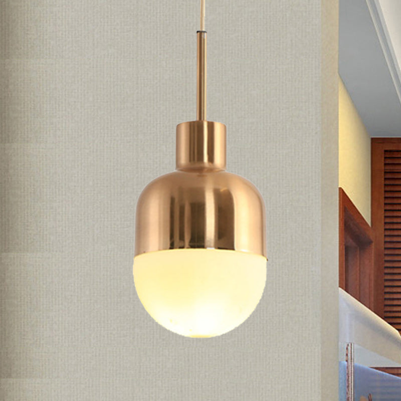 Modernist Ball Pendant Lamp Milk Glass 1 Light Living Room Ceiling Hung Light in Gold Gold Clearhalo 'Ceiling Lights' 'Glass shade' 'Glass' 'Modern Pendants' 'Modern' 'Pendant Lights' 'Pendants' Lighting' 235948