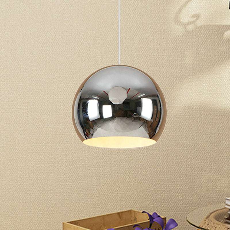 Globe Hanging Pendant Light Nordic Iron 1 Light Chrome/Rose Gold Hanging Ceiling Light Clearhalo 'Ceiling Lights' 'Modern Pendants' 'Modern' 'Pendant Lights' 'Pendants' Lighting' 236034