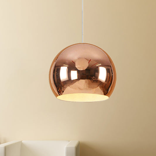 Globe Hanging Pendant Light Nordic Iron 1 Light Chrome/Rose Gold Hanging Ceiling Light Rose Gold Clearhalo 'Ceiling Lights' 'Modern Pendants' 'Modern' 'Pendant Lights' 'Pendants' Lighting' 236036