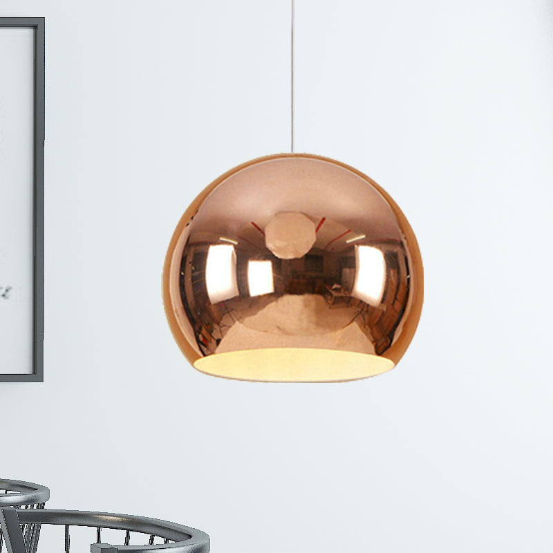 Globe Hanging Pendant Light Nordic Iron 1 Light Chrome/Rose Gold Hanging Ceiling Light Clearhalo 'Ceiling Lights' 'Modern Pendants' 'Modern' 'Pendant Lights' 'Pendants' Lighting' 236038