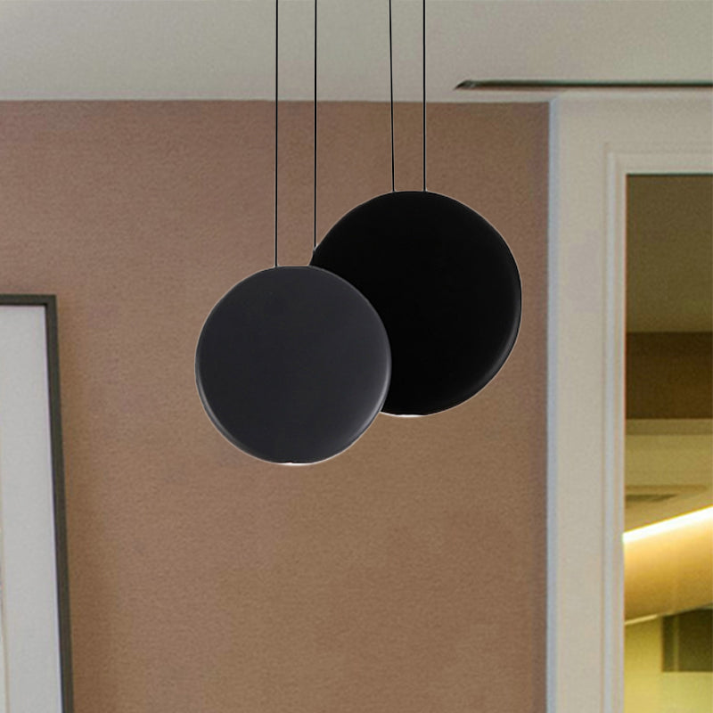 2/3/5 Lights Pendant Lights Post Modern Black and White Hanging Ceiling Lights with Round Resin Shade in Warm/White Light Clearhalo 'Ceiling Lights' 'Modern Pendants' 'Modern' 'Pendant Lights' 'Pendants' Lighting' 236114