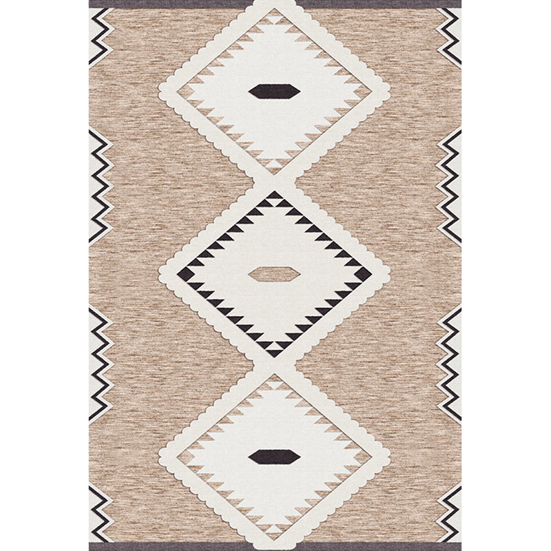 Casual Geometric Pattern Rug Multi Color Synthetics Indoor Rug Non-Slip Backing Machine Washable Area Carpet for Parlor Light Brown Clearhalo 'Area Rug' 'Rugs' 'Southwestern' Rug' 2361508